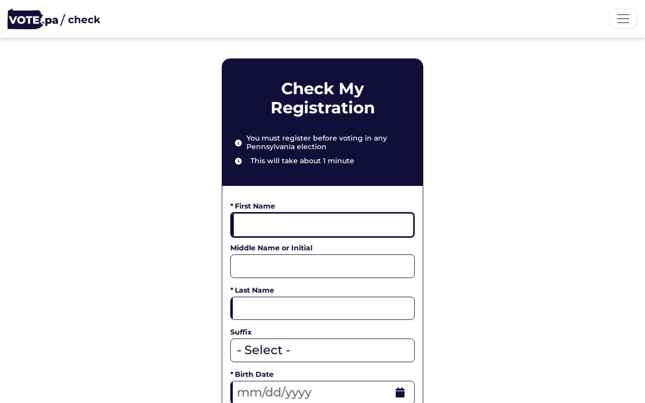 Altoona residents directory Pennsylvania voter registration status page